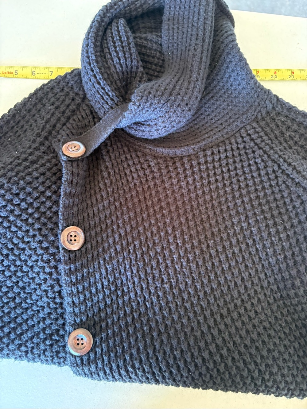 Women's Dark Gray Button-Front Knit Sweater